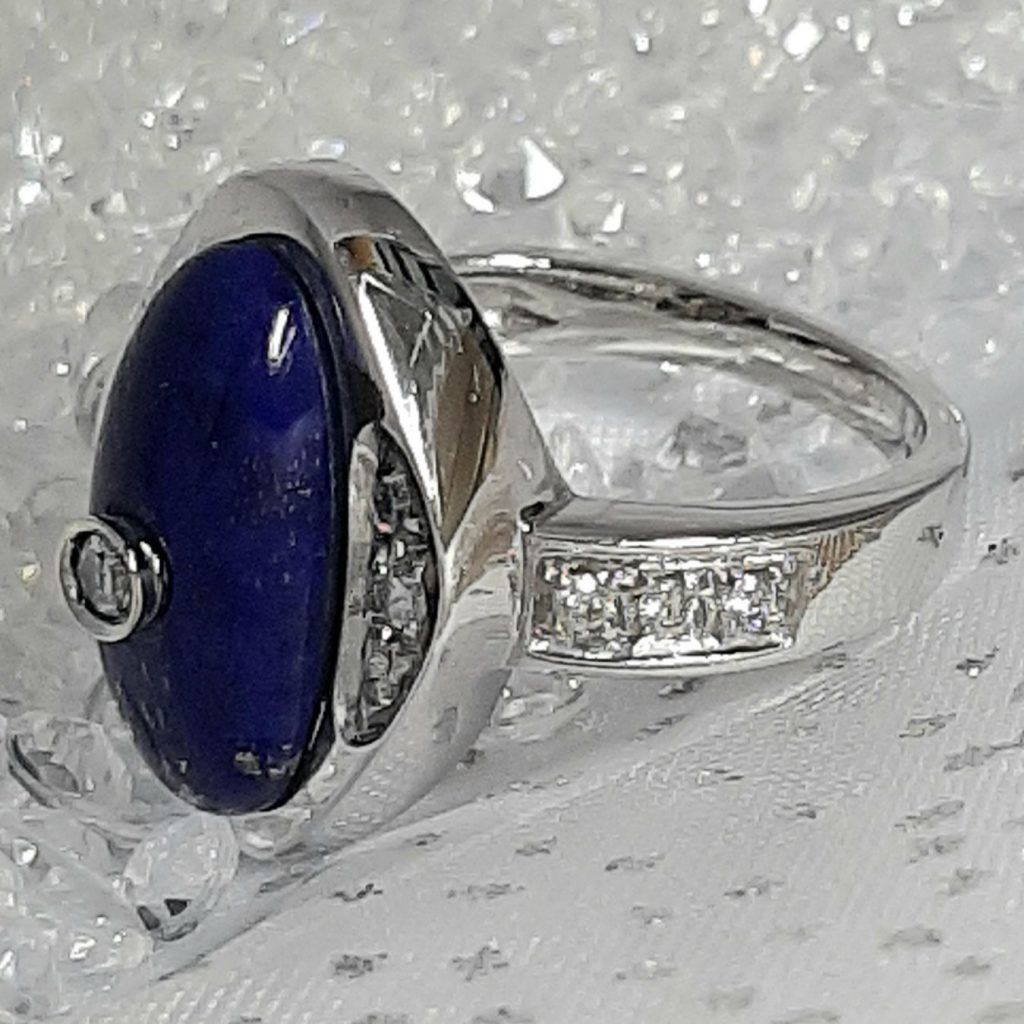 Eyesky Lapis Oro Bianco 18 kt e Diam Naturali GR 11,6 - immagine 4